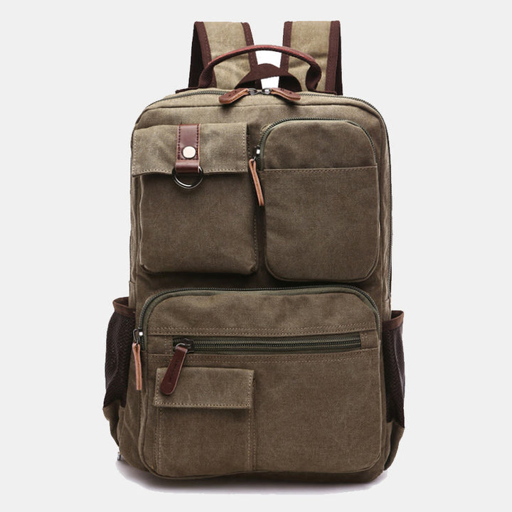 Retro-Rucksack mit mehreren Taschen, Schultasche, Büchertasche, Reise-Tagesrucksack, Laptoptasche
