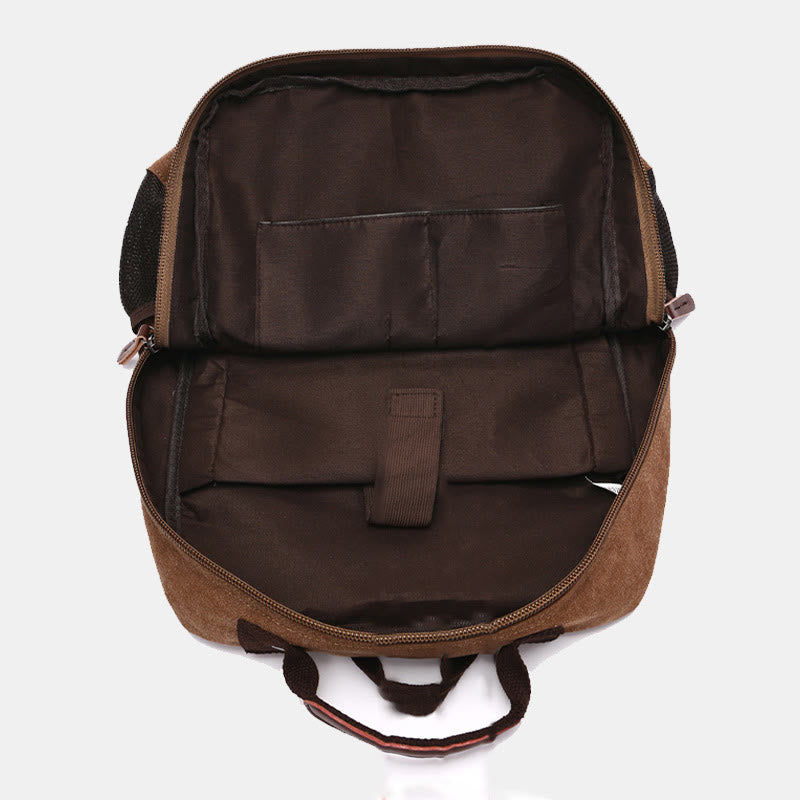 Retro-Rucksack mit mehreren Taschen, Schultasche, Büchertasche, Reise-Tagesrucksack, Laptoptasche