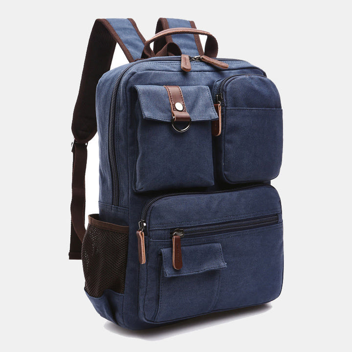 Retro-Rucksack mit mehreren Taschen, Schultasche, Büchertasche, Reise-Tagesrucksack, Laptoptasche