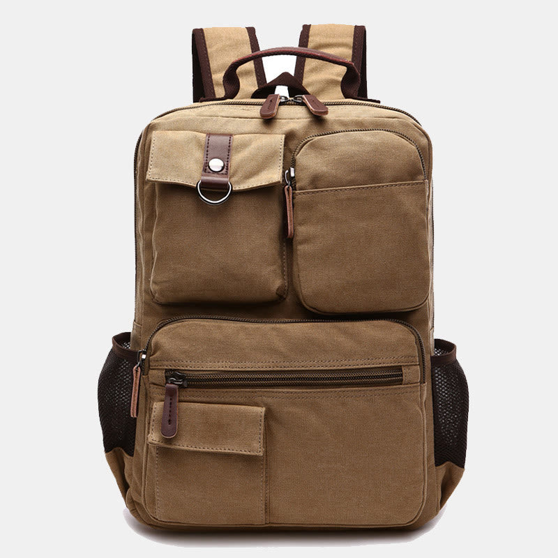 Retro-Rucksack mit mehreren Taschen, Schultasche, Büchertasche, Reise-Tagesrucksack, Laptoptasche