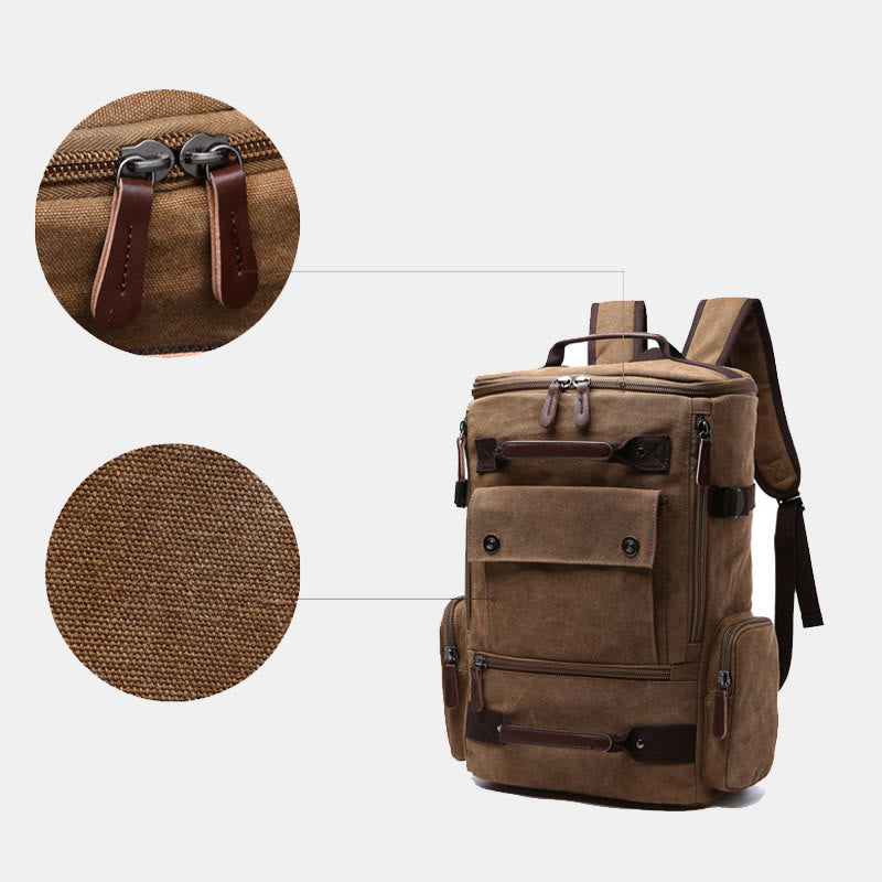 Großer Militär-Canvas-Rucksack, Reise-Tagesrucksack, Laptop-Rucksack