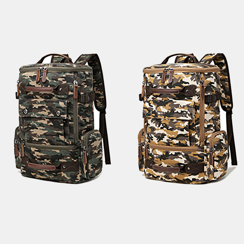 Großer Militär-Canvas-Rucksack, Reise-Tagesrucksack, Laptop-Rucksack