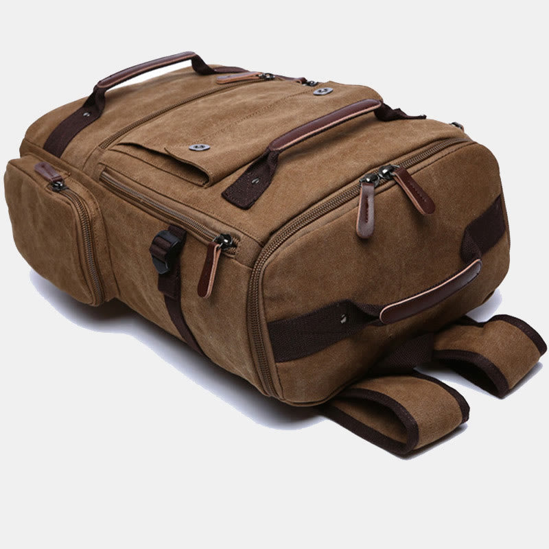 Großer Militär-Canvas-Rucksack, Reise-Tagesrucksack, Laptop-Rucksack