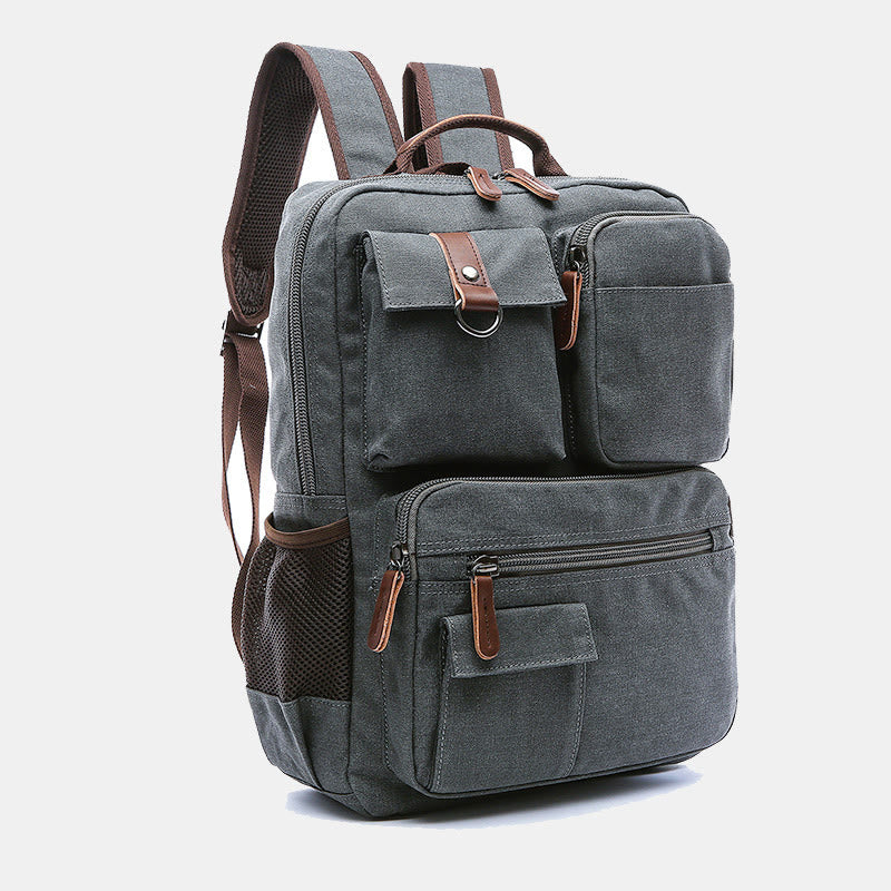 Retro-Rucksack mit mehreren Taschen, Schultasche, Büchertasche, Reise-Tagesrucksack, Laptoptasche