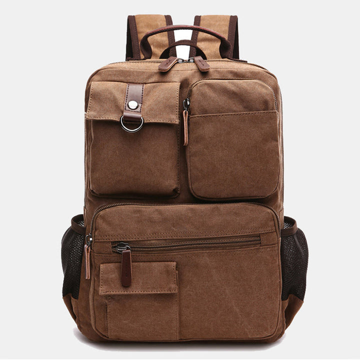 Retro-Rucksack mit mehreren Taschen, Schultasche, Büchertasche, Reise-Tagesrucksack, Laptoptasche