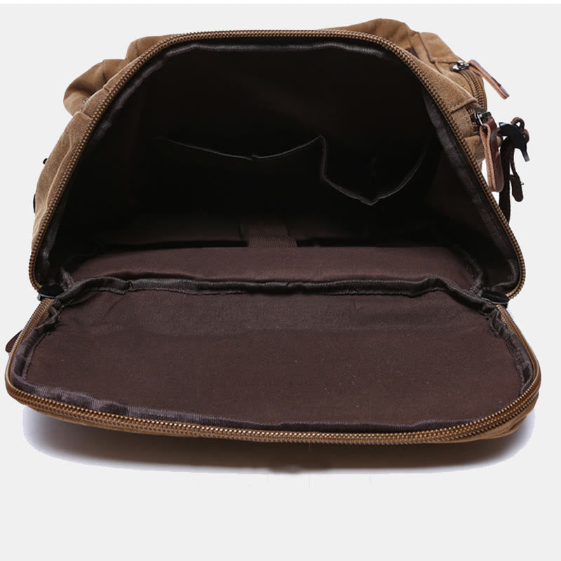 Großer Militär-Canvas-Rucksack, Reise-Tagesrucksack, Laptop-Rucksack