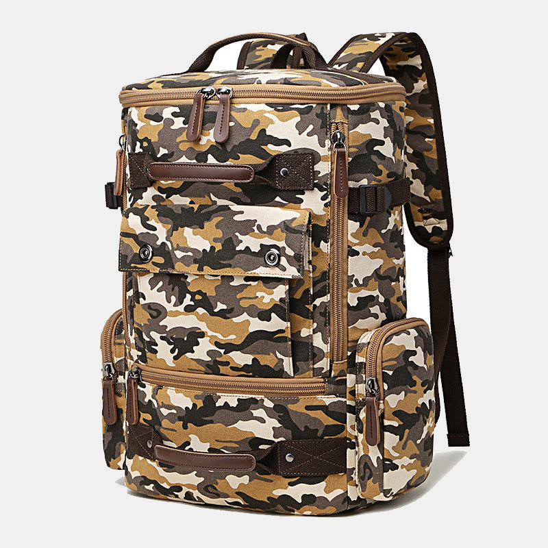 Großer Militär-Canvas-Rucksack, Reise-Tagesrucksack, Laptop-Rucksack