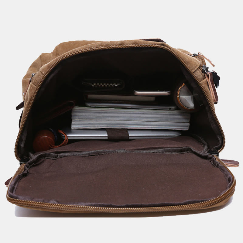 Großer Militär-Canvas-Rucksack, Reise-Tagesrucksack, Laptop-Rucksack