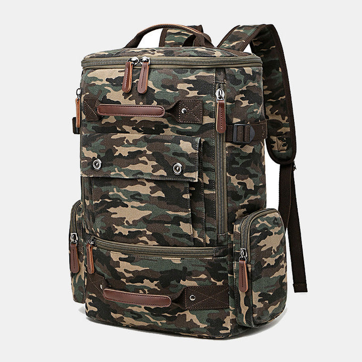 Großer Militär-Canvas-Rucksack, Reise-Tagesrucksack, Laptop-Rucksack