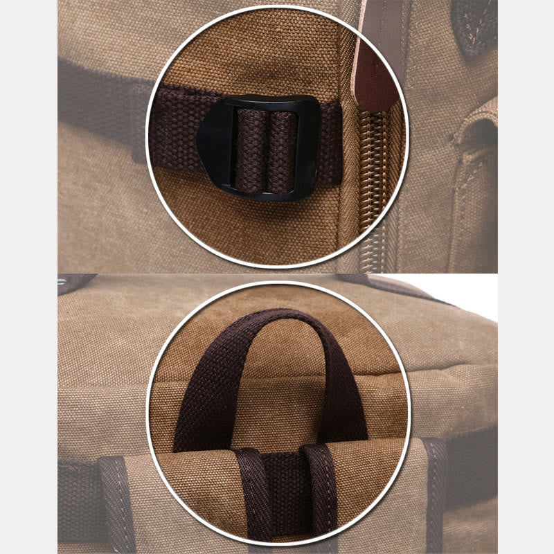 Großer Militär-Canvas-Rucksack, Reise-Tagesrucksack, Laptop-Rucksack