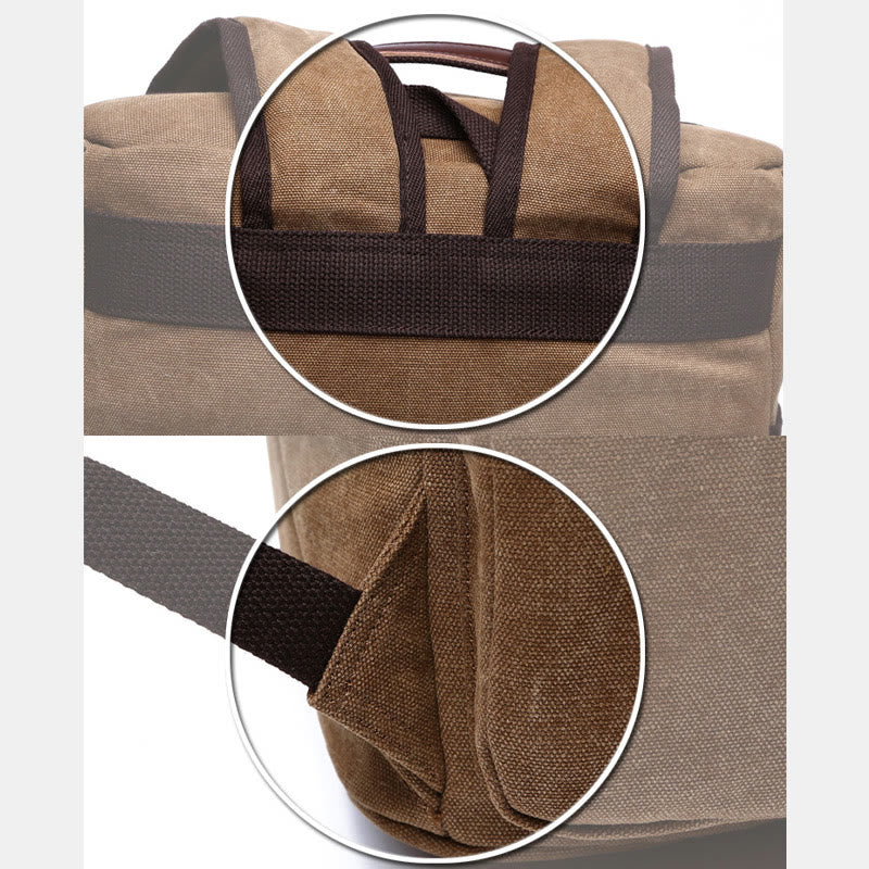 Großer Militär-Canvas-Rucksack, Reise-Tagesrucksack, Laptop-Rucksack