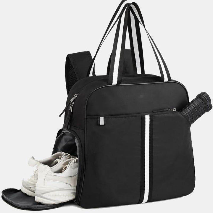 Funktionelle Pickleball-Umhängetasche, umwandelbarer Rucksack mit Schuhfach