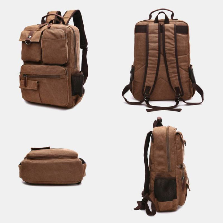Retro-Rucksack mit mehreren Taschen, Schultasche, Büchertasche, Reise-Tagesrucksack, Laptoptasche
