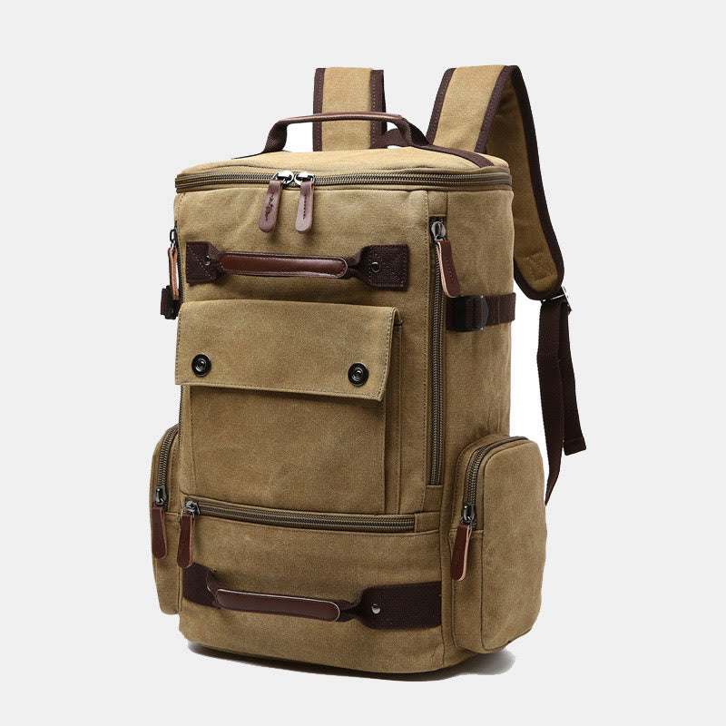 Großer Militär-Canvas-Rucksack, Reise-Tagesrucksack, Laptop-Rucksack