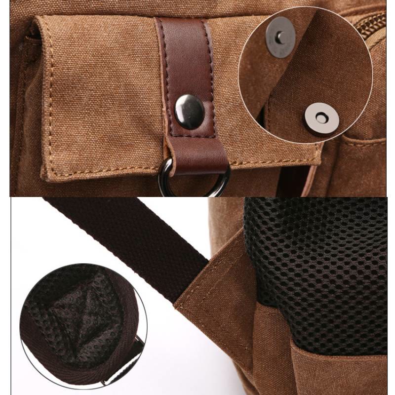 Retro-Rucksack mit mehreren Taschen, Schultasche, Büchertasche, Reise-Tagesrucksack, Laptoptasche