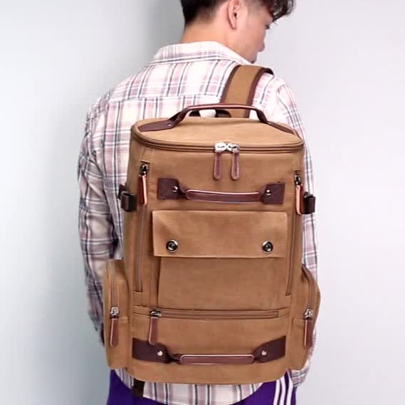 Großer Militär-Canvas-Rucksack, Reise-Tagesrucksack, Laptop-Rucksack