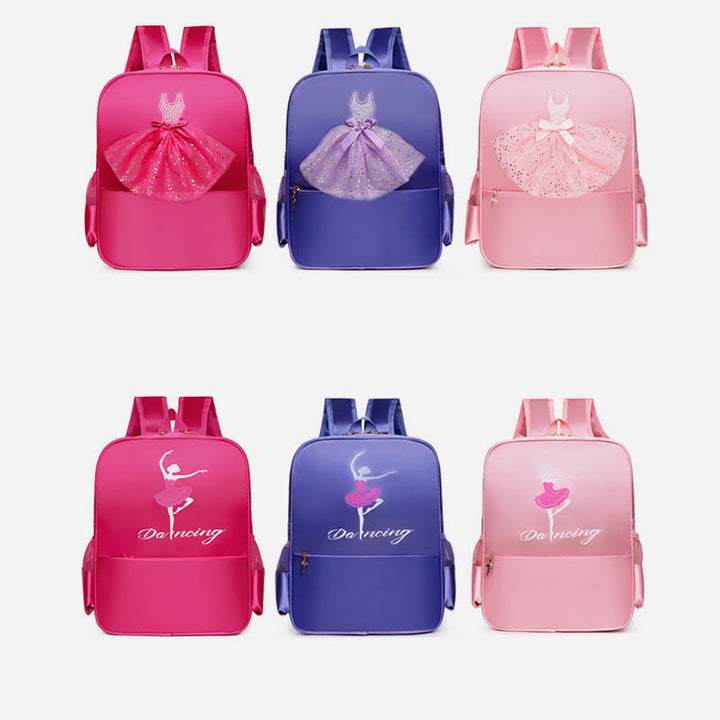 Mädchen Tanz Rucksack Ballerina Kleid Dekor Kinder Tanz Schultasche