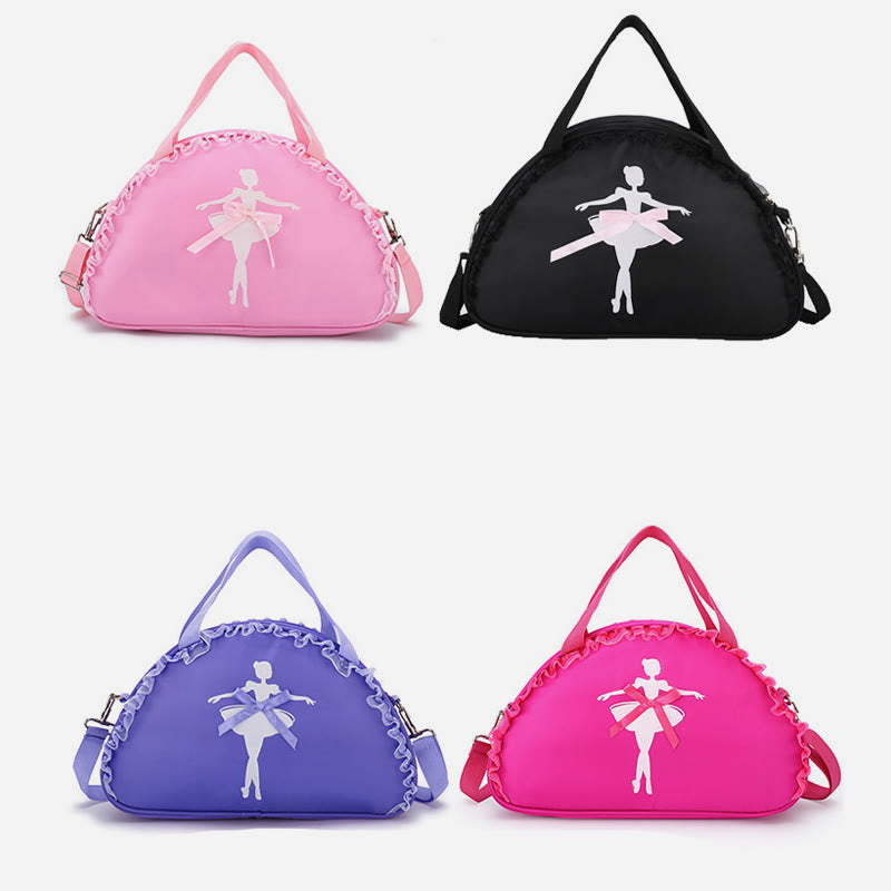 Mädchen Umhängetasche Handtasche Ballerina Muster Nylon Tanztasche