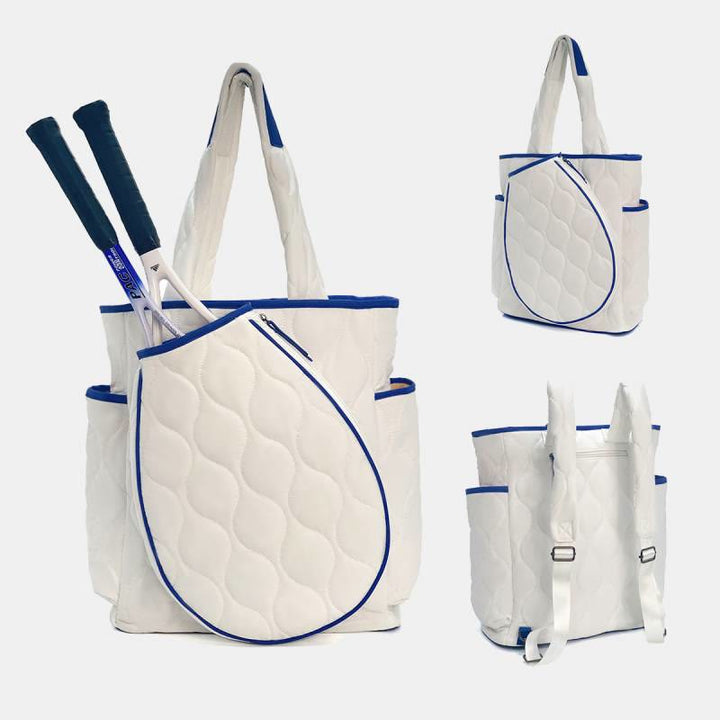 Gesteppte Tennisschläger-Umhängetasche, umwandelbarer Rucksack, Pickleball-Tasche