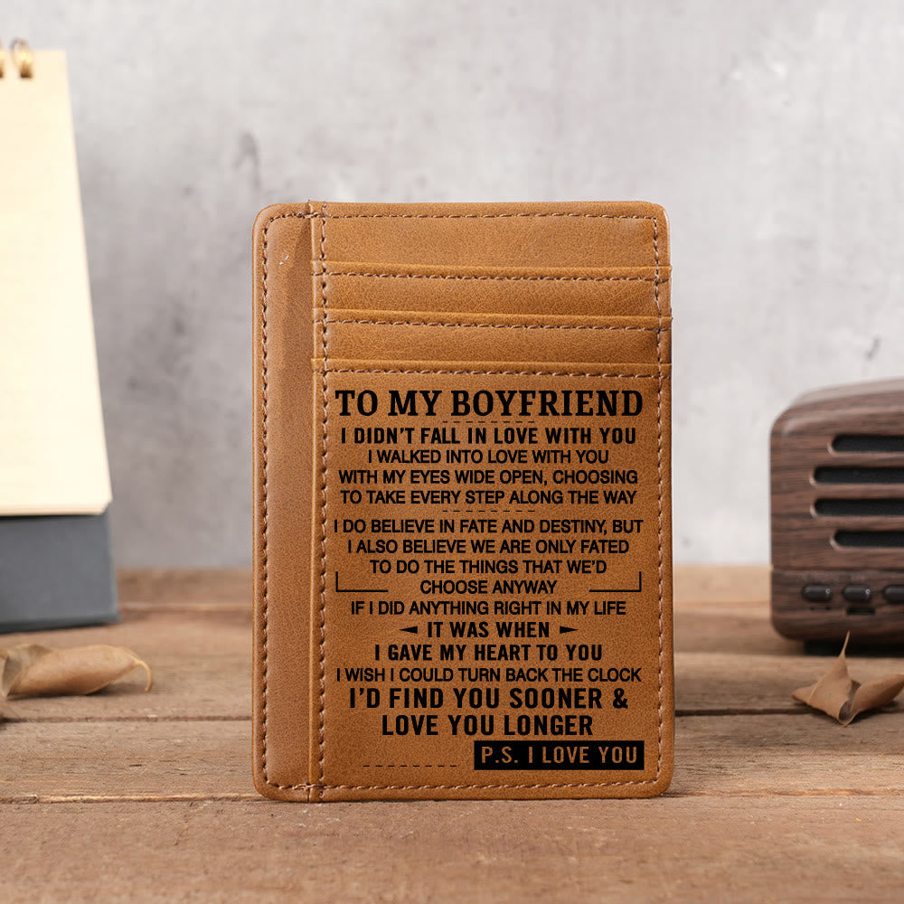 Graviertes Leder-Portemonnaie, Kartenhalter, Geschenk für Sohn, Ehemann, Enkel, Freund