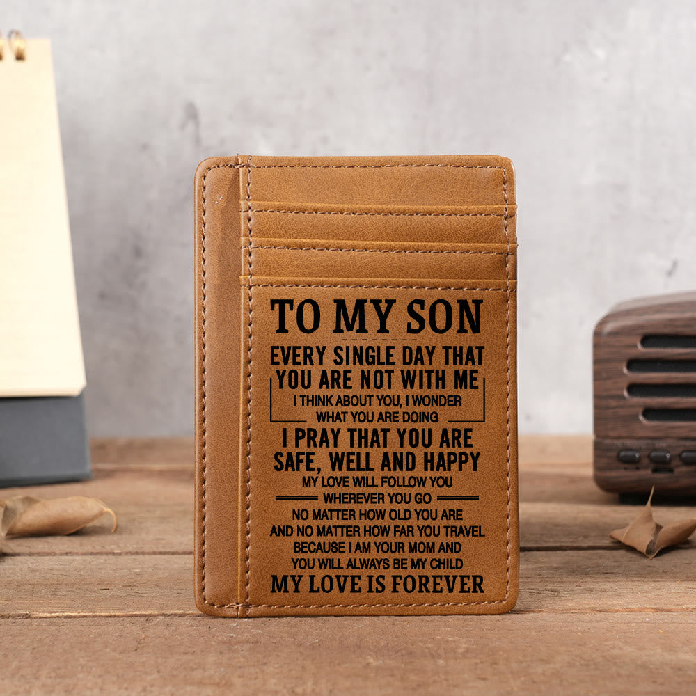 Graviertes Leder-Portemonnaie, Kartenhalter, Geschenk für Sohn, Ehemann, Enkel, Freund