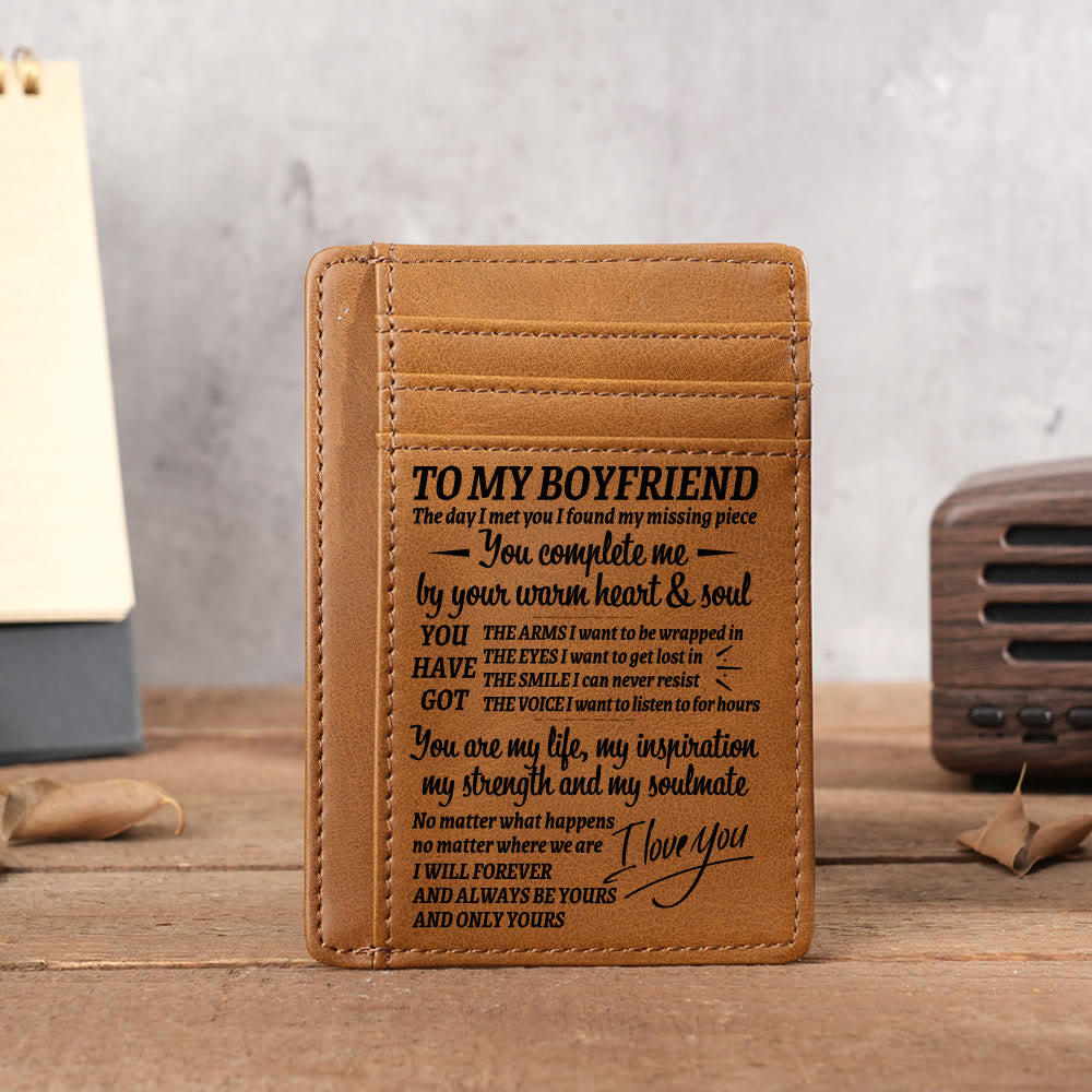 Graviertes Leder-Portemonnaie, Kartenhalter, Geschenk für Sohn, Ehemann, Enkel, Freund