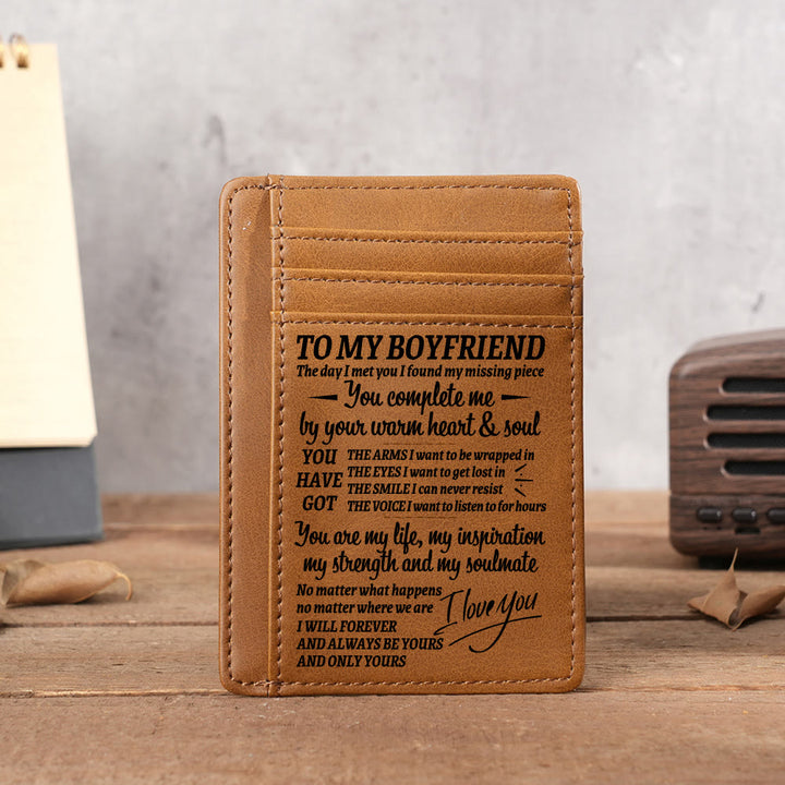 Graviertes Leder-Portemonnaie, Kartenhalter, Geschenk für Sohn, Ehemann, Enkel, Freund