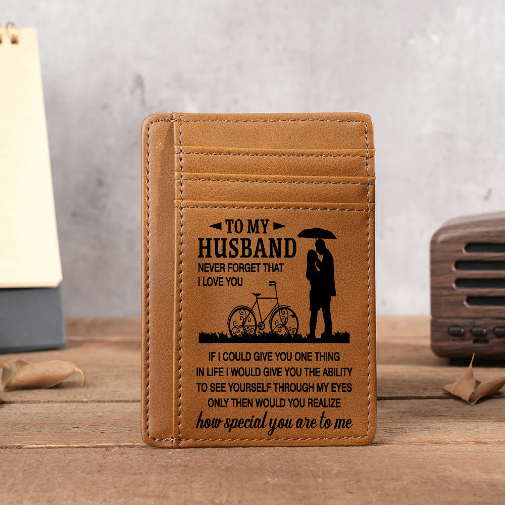 Graviertes Leder-Portemonnaie, Kartenhalter, Geschenk für Sohn, Ehemann, Enkel, Freund