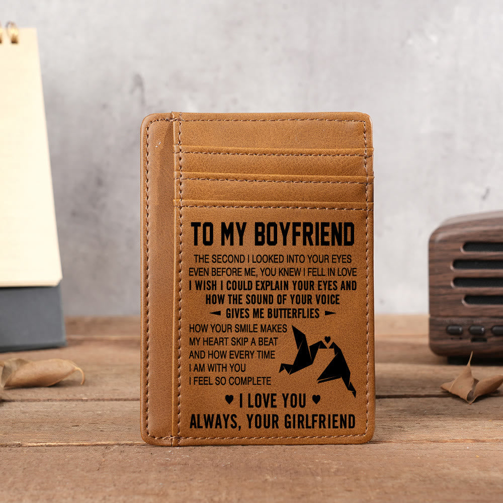 Graviertes Leder-Portemonnaie, Kartenhalter, Geschenk für Sohn, Ehemann, Enkel, Freund