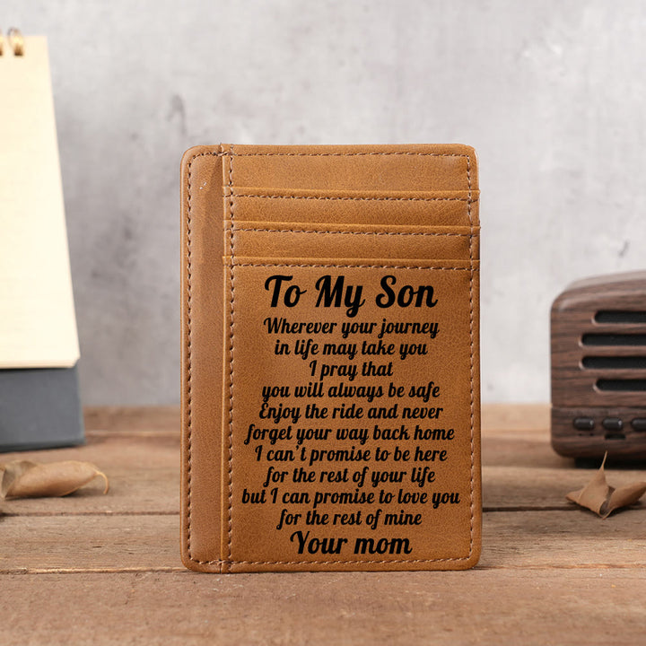 Graviertes Leder-Portemonnaie, Kartenhalter, Geschenk für Sohn, Ehemann, Enkel, Freund