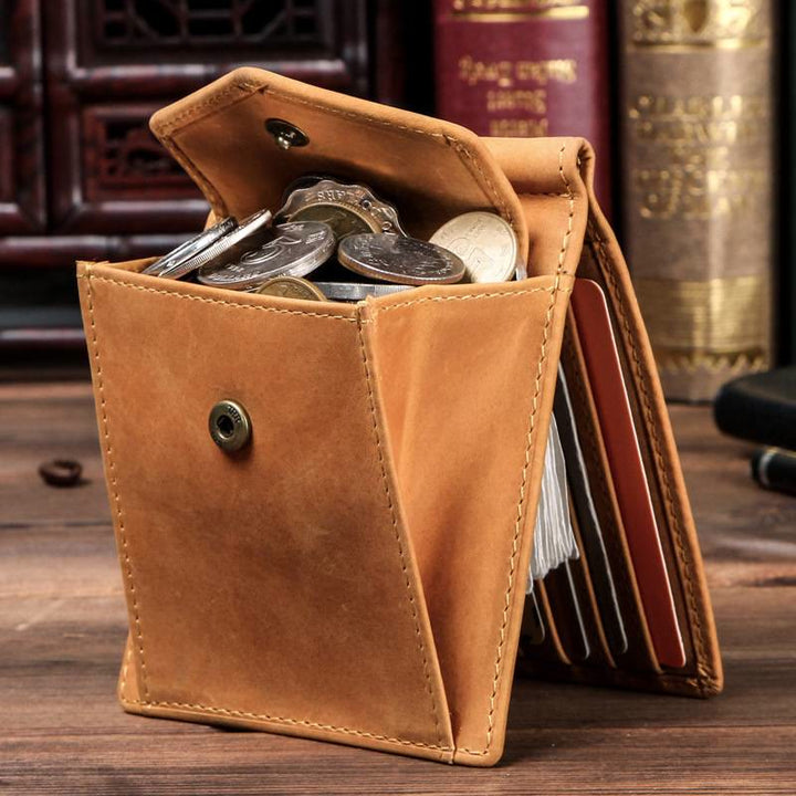 RFID Vintage Schlanke Geldbörse aus echtem Leder