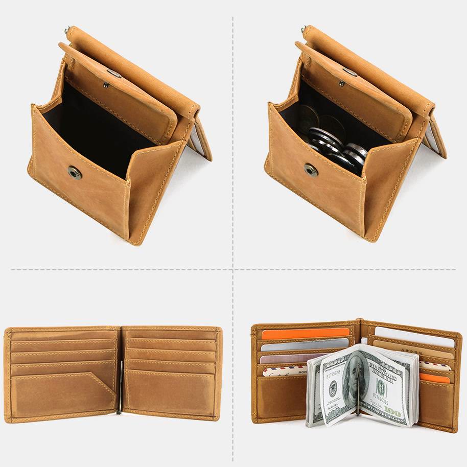 RFID Vintage Schlanke Geldbörse aus echtem Leder