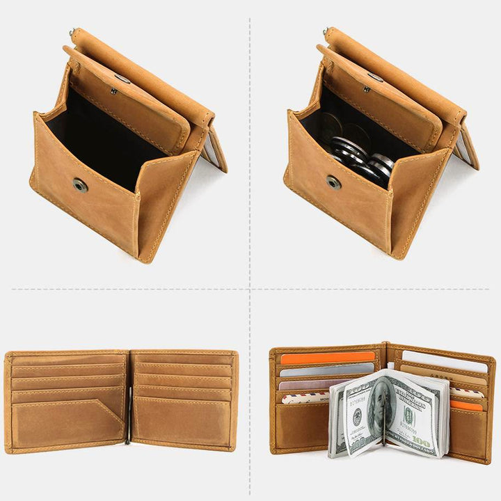 RFID Vintage Schlanke Geldbörse aus echtem Leder