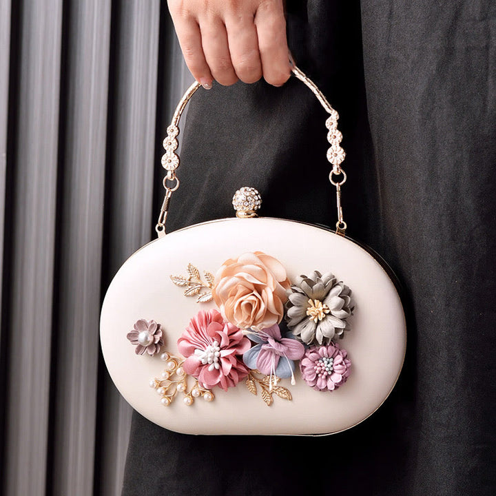 Clutch mit Blumenmuster für Damen, Abend- und Hochzeitstasche, formelle Handtasche mit Verschluss