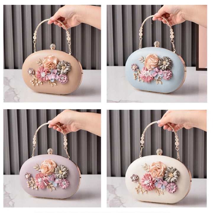 Clutch mit Blumenmuster für Damen, Abend- und Hochzeitstasche, formelle Handtasche mit Verschluss