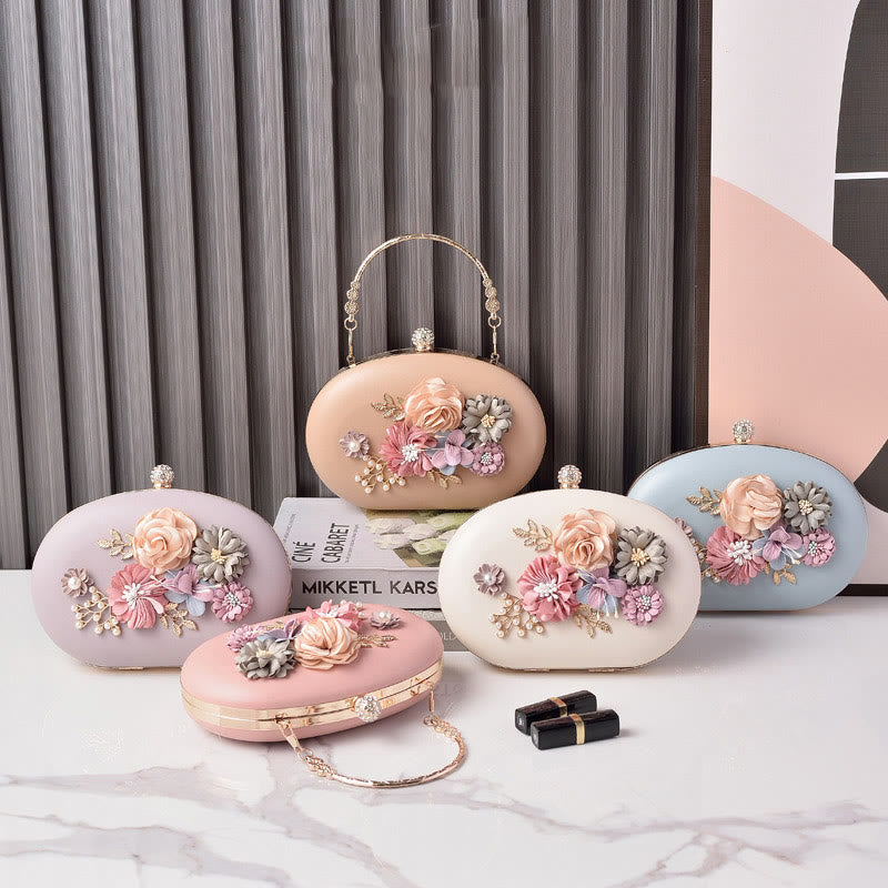 Clutch mit Blumenmuster für Damen, Abend- und Hochzeitstasche, formelle Handtasche mit Verschluss