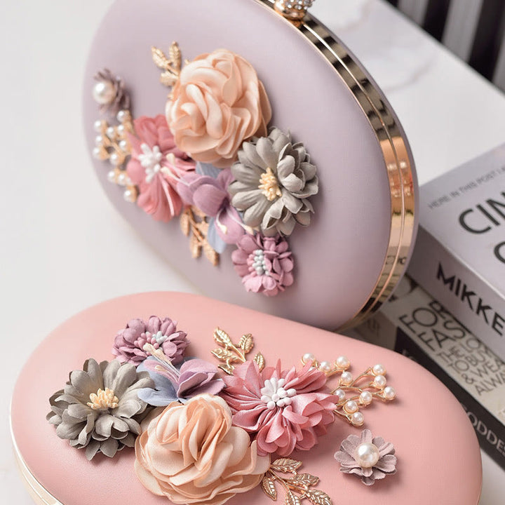 Clutch mit Blumenmuster für Damen, Abend- und Hochzeitstasche, formelle Handtasche mit Verschluss