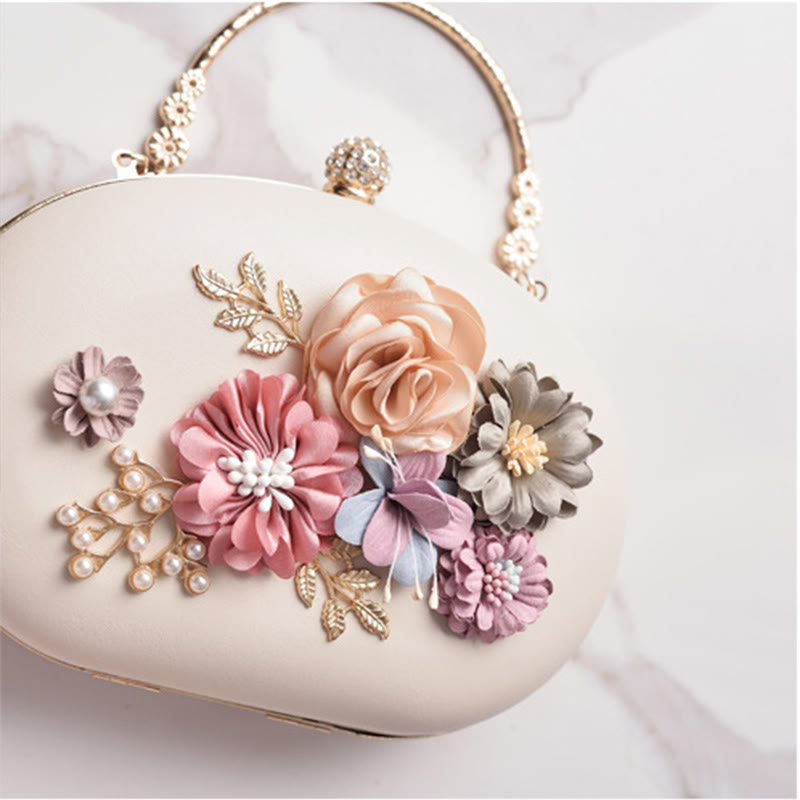 Clutch mit Blumenmuster für Damen, Abend- und Hochzeitstasche, formelle Handtasche mit Verschluss