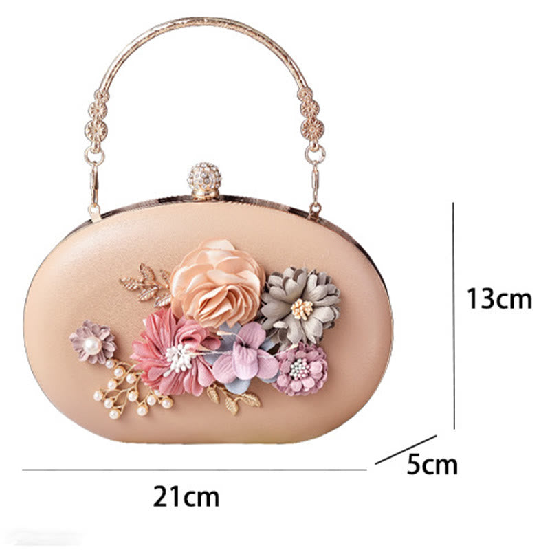 Clutch mit Blumenmuster für Damen, Abend- und Hochzeitstasche, formelle Handtasche mit Verschluss