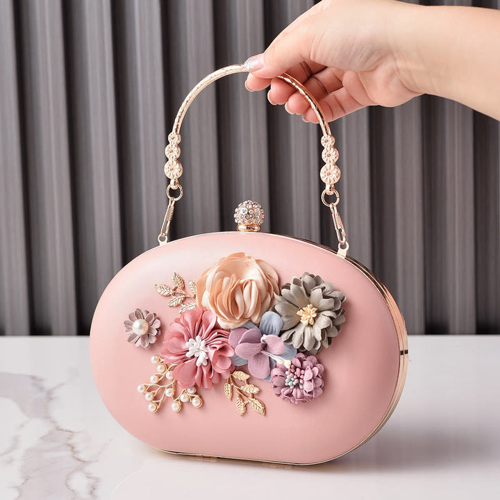 Clutch mit Blumenmuster für Damen, Abend- und Hochzeitstasche, formelle Handtasche mit Verschluss