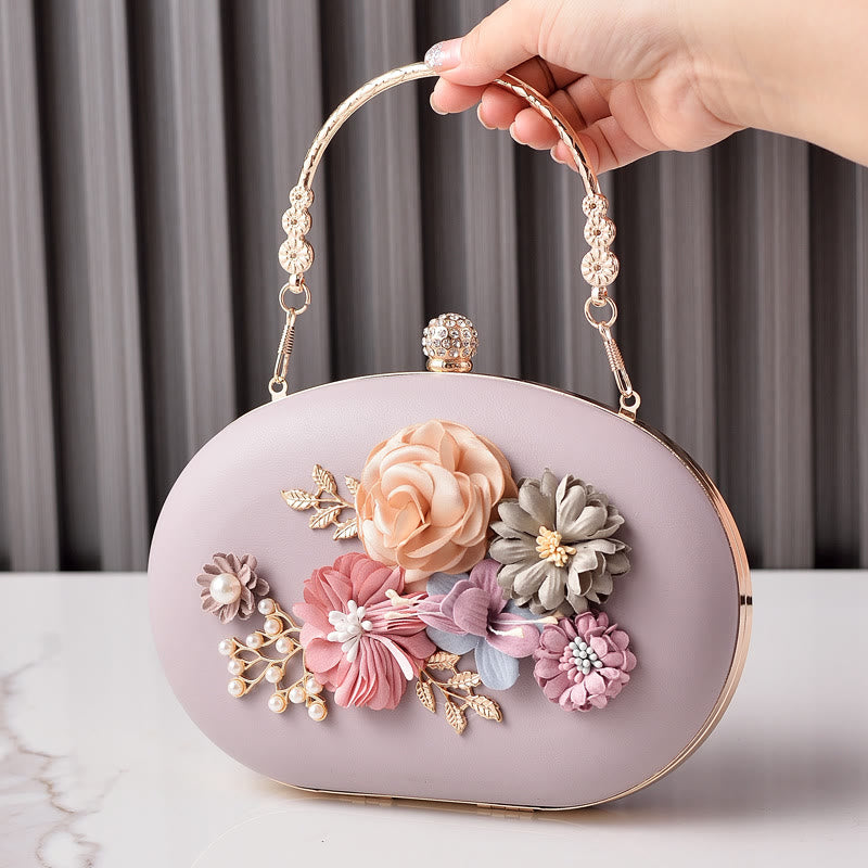 Clutch mit Blumenmuster für Damen, Abend- und Hochzeitstasche, formelle Handtasche mit Verschluss