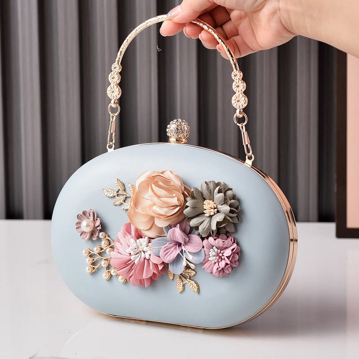 Clutch mit Blumenmuster für Damen, Abend- und Hochzeitstasche, formelle Handtasche mit Verschluss