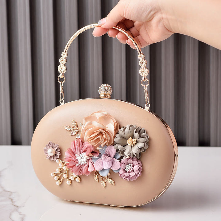 Clutch mit Blumenmuster für Damen, Abend- und Hochzeitstasche, formelle Handtasche mit Verschluss