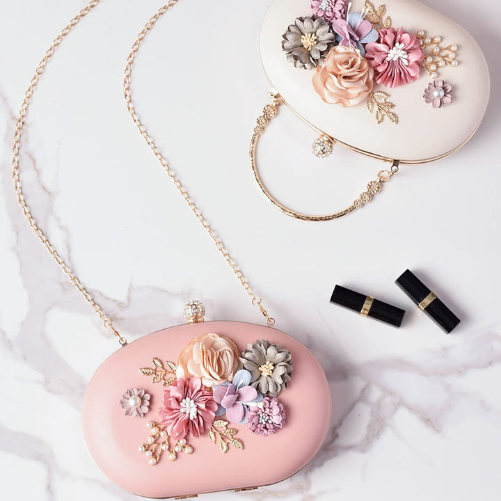 Clutch mit Blumenmuster für Damen, Abend- und Hochzeitstasche, formelle Handtasche mit Verschluss