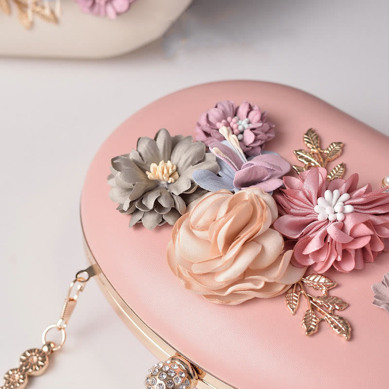 Clutch mit Blumenmuster für Damen, Abend- und Hochzeitstasche, formelle Handtasche mit Verschluss
