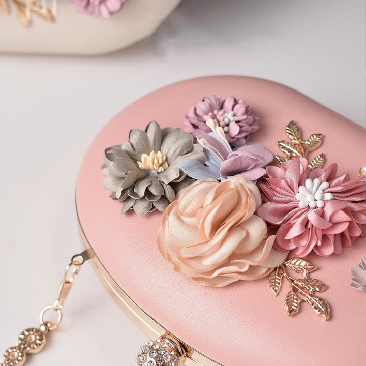 Clutch mit Blumenmuster für Damen, Abend- und Hochzeitstasche, formelle Handtasche mit Verschluss