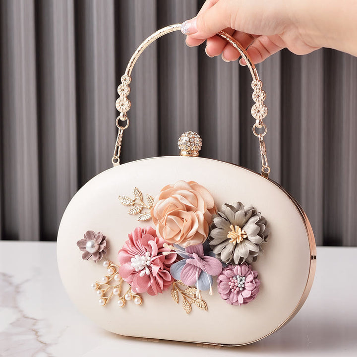 Clutch mit Blumenmuster für Damen, Abend- und Hochzeitstasche, formelle Handtasche mit Verschluss