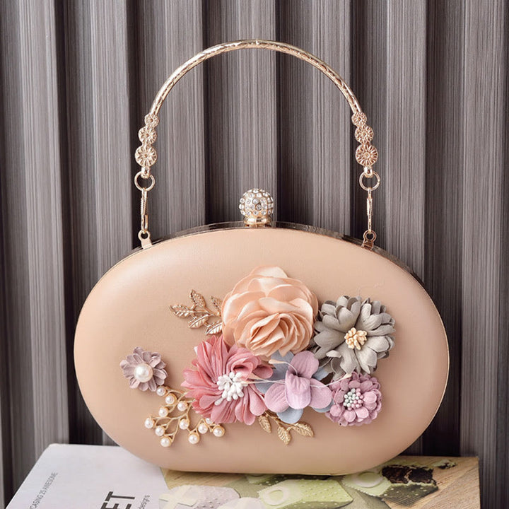 Clutch mit Blumenmuster für Damen, Abend- und Hochzeitstasche, formelle Handtasche mit Verschluss