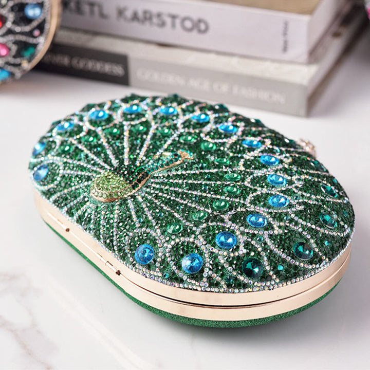 Luxus Pfau Strass Kupplung Geldbörsen Abend Tasche Hochzeit Formale Handtasche