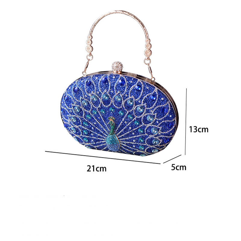 Luxus Pfau Strass Kupplung Geldbörsen Abend Tasche Hochzeit Formale Handtasche